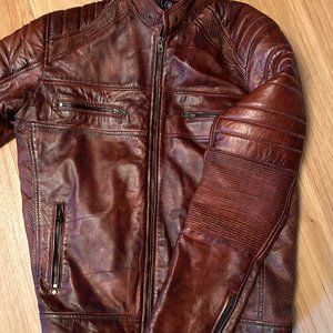 Brown Vintage Performance Jacket with Quilted Sleeves